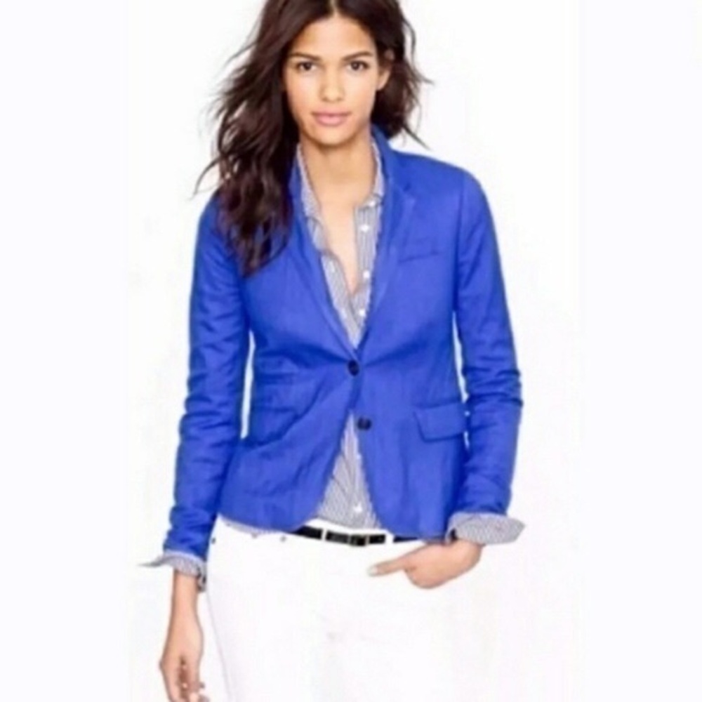 J. Crew blue schoolboy blazer button front career professional staple size 2